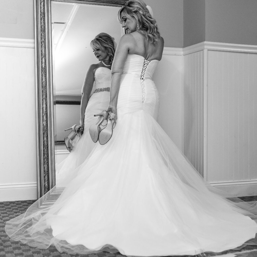 Davids Bridal corset back wedding gown